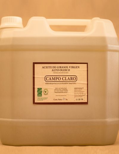 Aceite de Girasol Alto Oleico Campo Claro por 20 litros