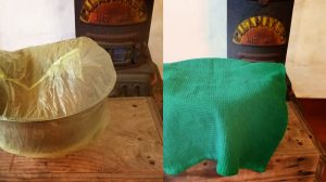 dejar leudar en un lugar cálido, se puede cubrir con una bolsa plástica y con un repasador de tela